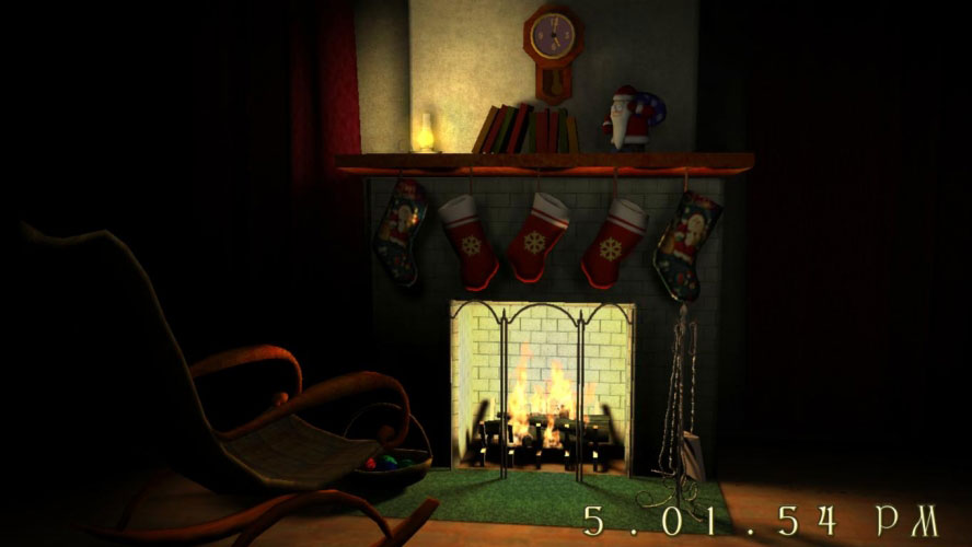 chair, fireplace, christmas, xmas, new year, cozy, stockings, room