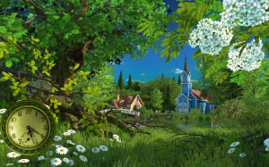 summer, forest, meadow, sun, brook, nature