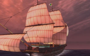 galleon, ship, ocean, sea, sail, 
