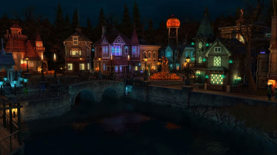 holiday, halloween, village, spooky, pumpkin, jack o’lantern, spider, skeleton, bat
