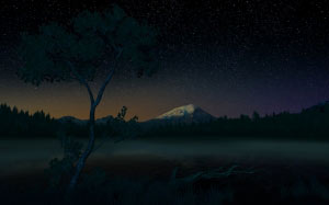 night, stars, nature, mountains, lake, sky, landscape