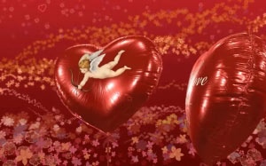 flowers, butterflies, hearts, balloons, valentine
