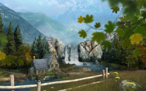 lanscape, nature, waterfall, mountain, wilderness, wildlife