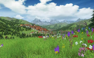 alps, nature, meadows, mountains, landscape, summer, grass, trees
