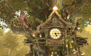 magic, fairy, forest, cuckoo clock, clock, time, fanatsy