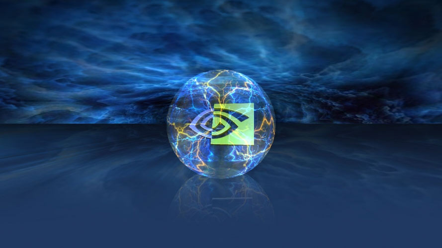 nvidia, logo, orb, electric, abstract, 3d