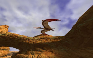 dinosaur, pterodactyl, canyon, nature, fly