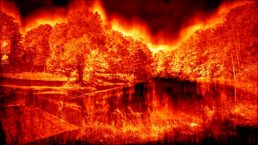 fire, desktop, fireplace, flame