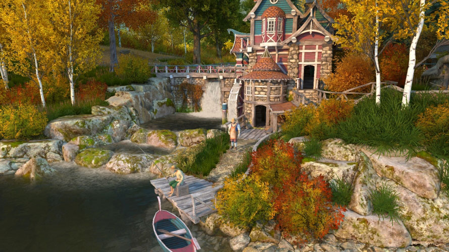watermill, fall, autumn, nature