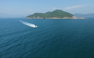 полёт, остров, море, океан, антенна, пейзаж, вода, лодка, природа