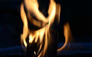 fire, campfire, log, flame, wood, glow, embers, heat, seamless, loop, night
