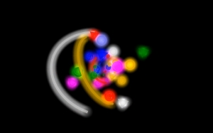 loop, geometric, shiny, illuminated, rotating, circle, colourful, balls