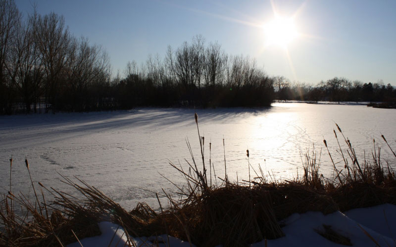 lake, river, snow, pond, frozen