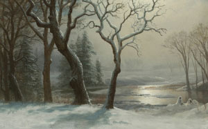 albert bierstadt, winter in yosemite, artwork, art, painting