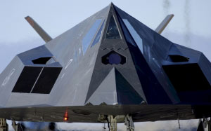 stealth, jet, f-117, nighthawk, aircraft, front view, military, technology, weapon, defense, air force, aviation