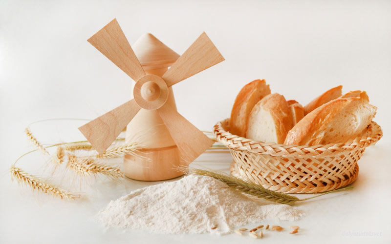 ears, basket, flour, still life, bread, food