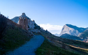 fortress, architecture, mountains, landscape