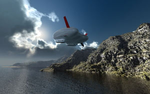airship, computer graphic, 3d, digital artwork, dramatic sky, clouds, 3D