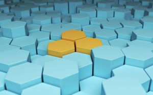 hexagonal, abstract, modern, shape, simple, bicolour