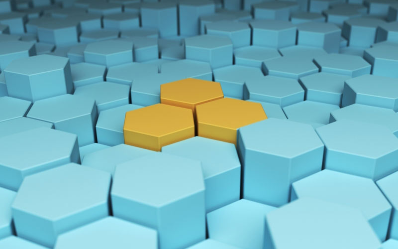 hexagonal, abstract, modern, shape, simple, bicolour