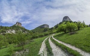 landscape, nature, rocks, mountains, road, path