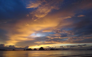 sunset, sea, seascape, water, ocean, landscape