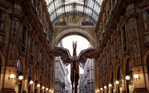 milan, pegasus, gallery, statue, vittorio emanuele ii