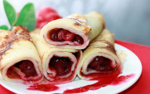 pancakes, jam, cherry, delicious, carnival, stuffing, holiday, currants, food