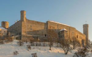 Toompea Castle, Tallinn, Estonia, history, architecture, winter, snow