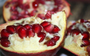 food, pomegranate, raft