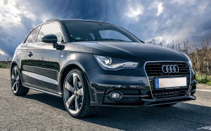auto, audi, black, vehicles, sports car, blue, dark, dark blue, grey, road, front view, hood