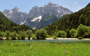 spring, summer, mountains, lake, nature, landscape