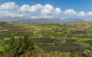 mount Ida chain, Messara plain, Phaistos, Crete, Greece, landscape, nature, mountains
