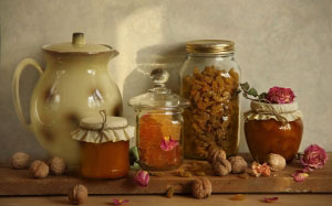 jam, food, raisins, cooking, kitchen, still life, autumn, rose, rose, fruits, flowers