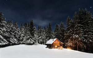 winter landscape, mountain, forest, winter, snow, nature, landscape, cabin