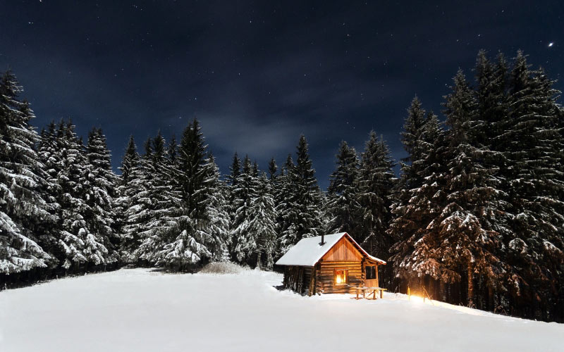 winter landscape, mountain, forest, winter, snow, nature, landscape, cabin