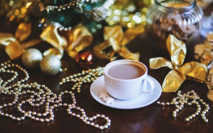 New year, Christmas, Xmas, holidays, food, drink, coffe, decorations