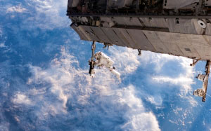 iss, space station, international space station, astronaut, construction, walk, space, clouds, earth, fabrication, building, space walk, repair