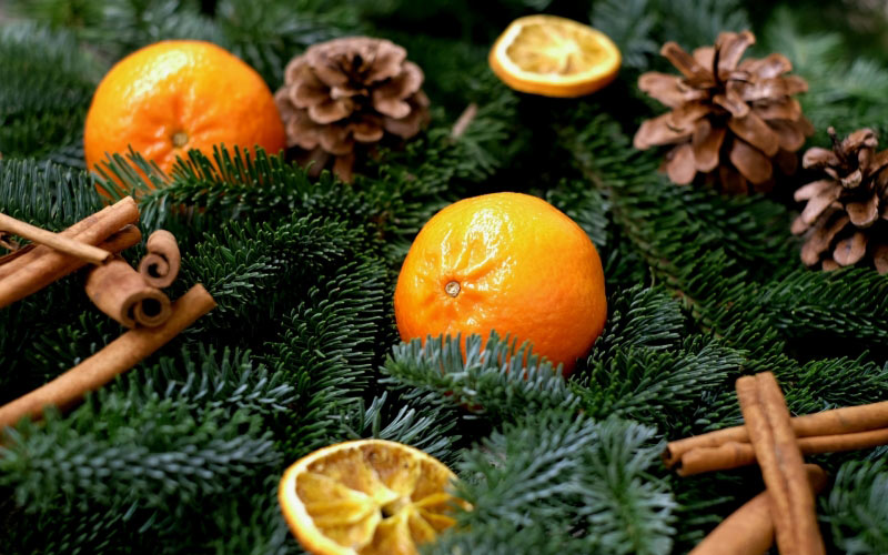 tangerines, fruit, frisch, christmas, decoration, xmas, new year