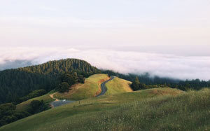 stinson beach, united states, usa, nature, mountain, landscape, clouds, road