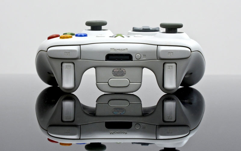 xbox, video games, entertainment, gamepads, white, reflection, joystick