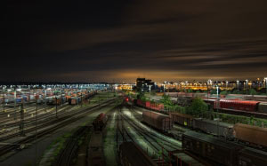 railway station, gleise, lower saxony, wagon, train, traffic, night, lights