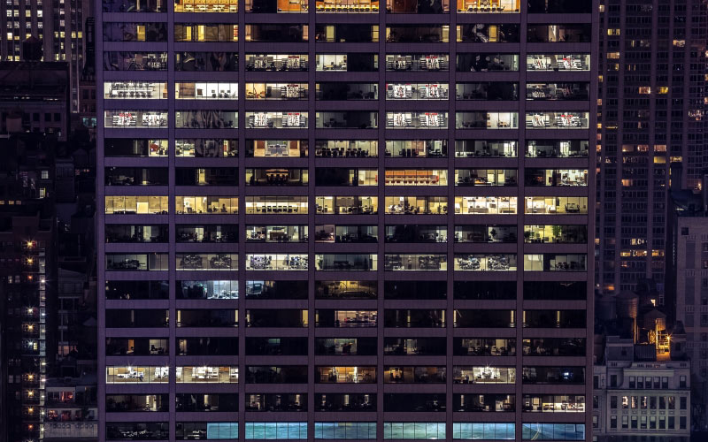 new york, united states, usa, city, nigth, evening, windows, skyscraper