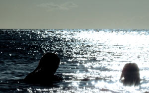 ocean, swimming, glittering, sparkling, sea, vacation, travel, resort, girls