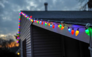 christmas, garlands, xmas, evening, house, christmas decoration
