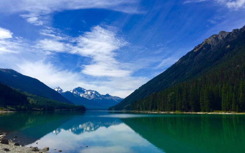 mountains, river, sky, blue, water, reflection, landscape, nature, valley, stunning
