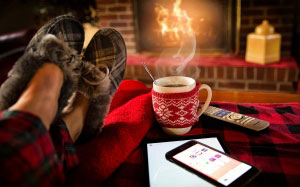 lounging, saturday, cozy, fireplace, winter, lounge, relaxation, house, home, iphone, coffee, weekend, rest