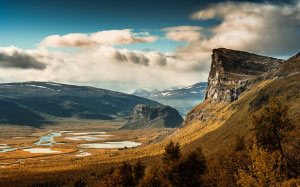clouds, mountains, cliff, wilderness, jokkmokk, sweden, sarek national park, nature, valley
