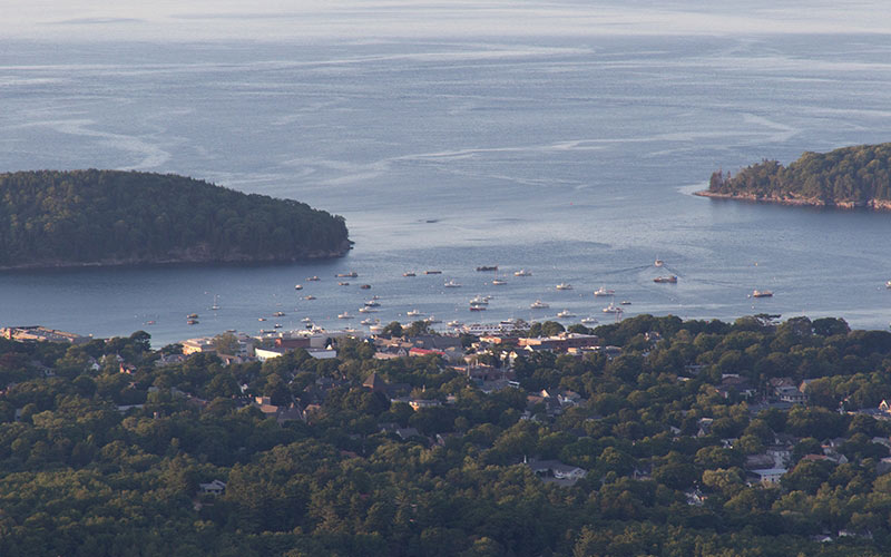 bay, sea, ocean, shore, resort, boats, landscape, mountains