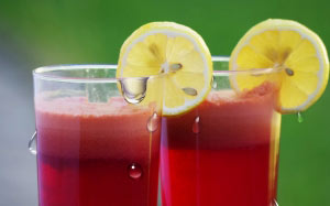 beverage, drink, drinking glasses, fruits, juice, lemon
